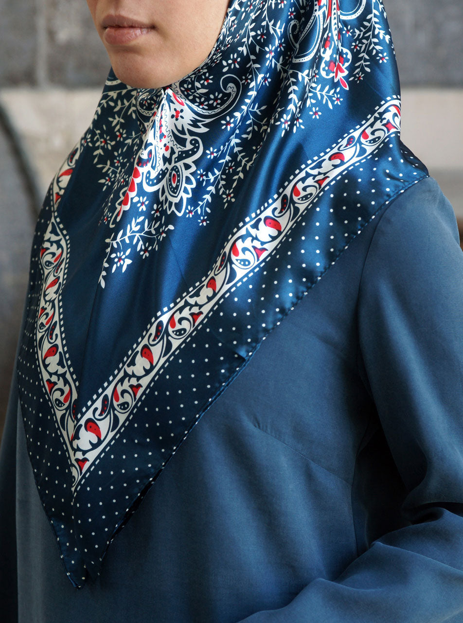 Vintage Satin Square Hijab